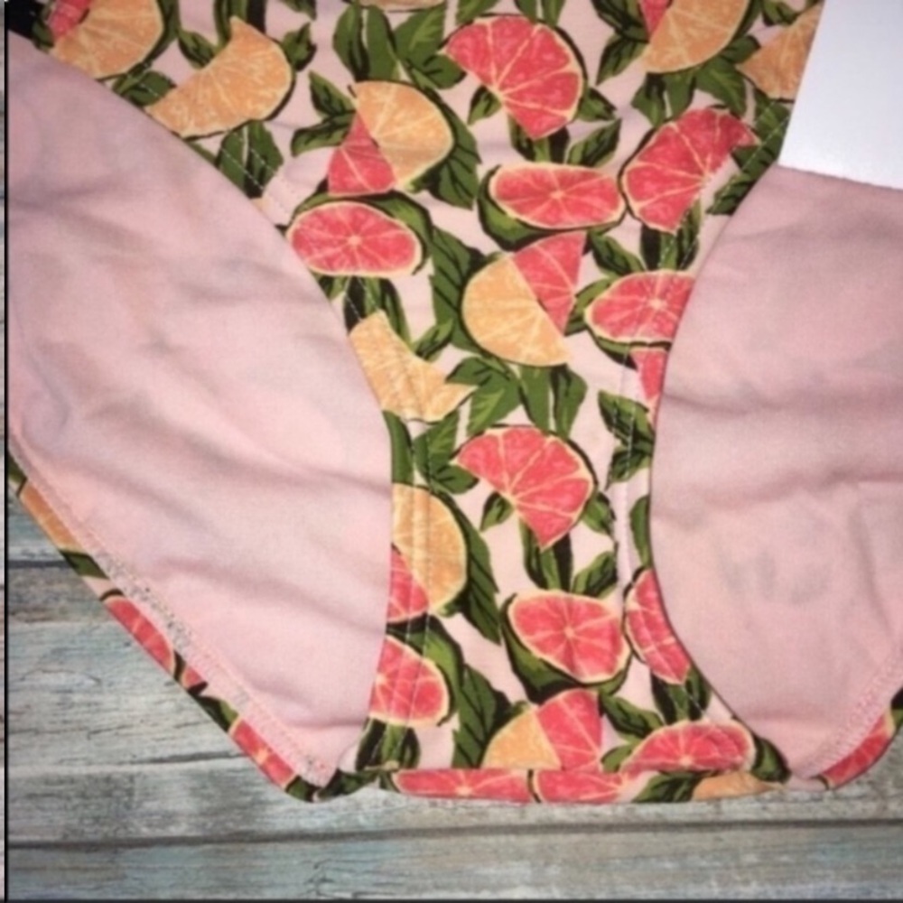 Xhilaration Citrus Print Bikini Bottom Women’s Medium Tropical Fruit Pink Orange - Picture 4 of 6